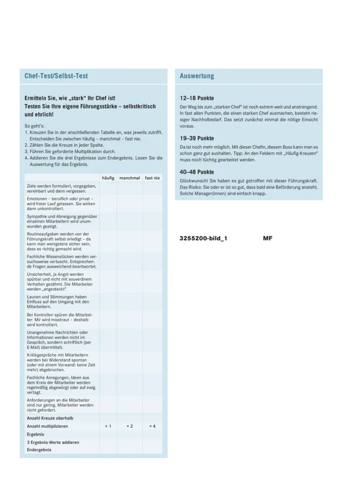 Fleißkärtchen für den ­Selbstmacher-Boss