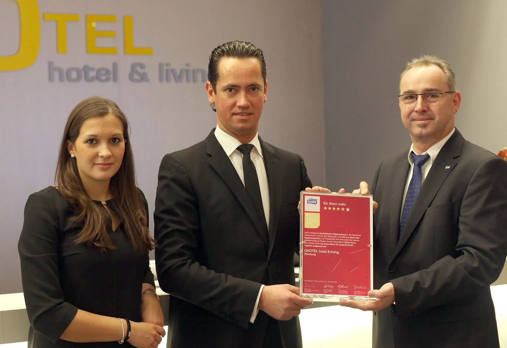 Hygienestern für Sauberkeit im Hotel vergeben