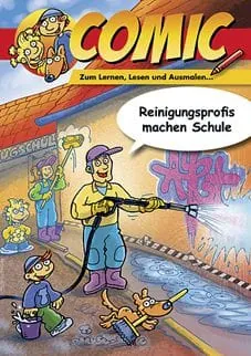 Comic-Malheft über Reinigung