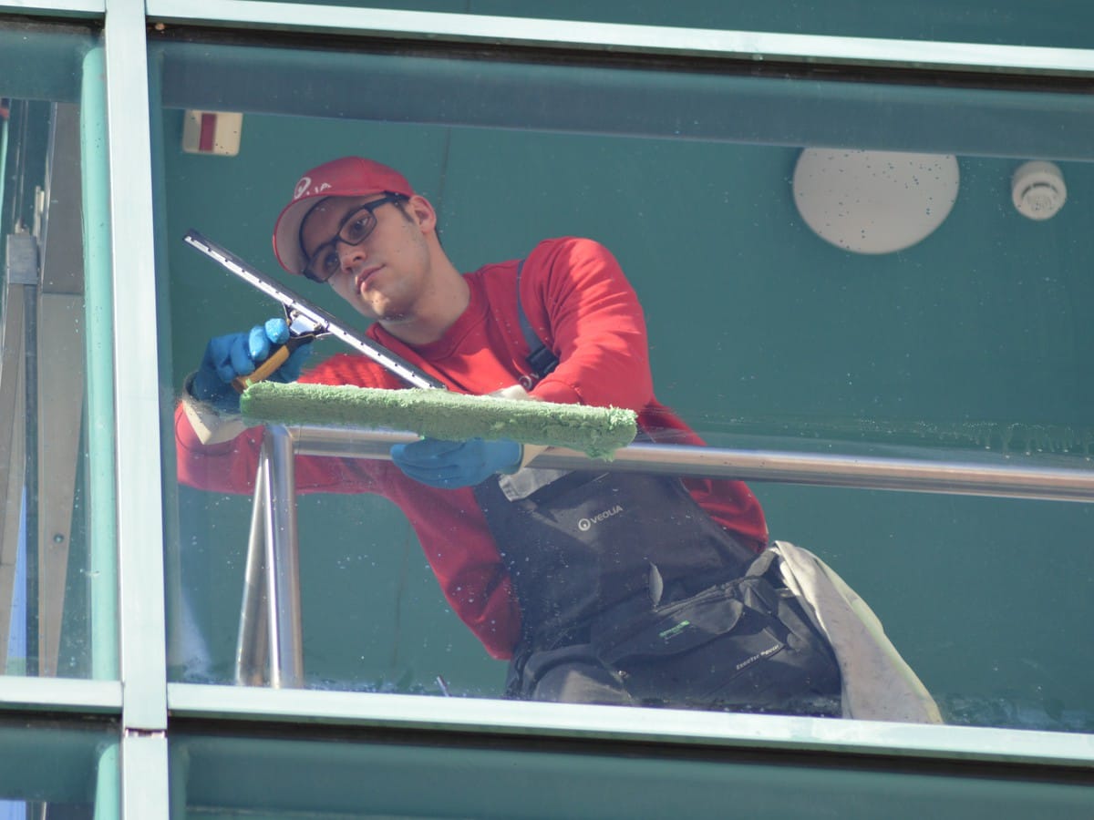 Florian Urban sorgte im Aufzugsgebäude für Durchblick.