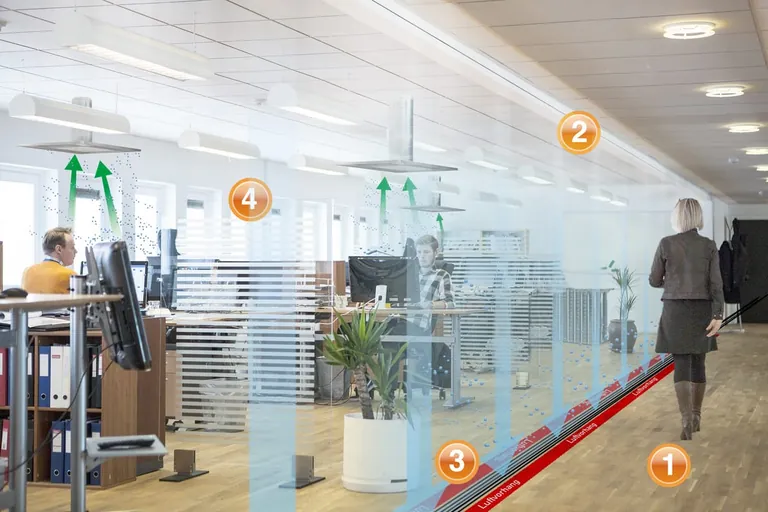 Luftvorhang gegen SARS-Cov-2-Viren