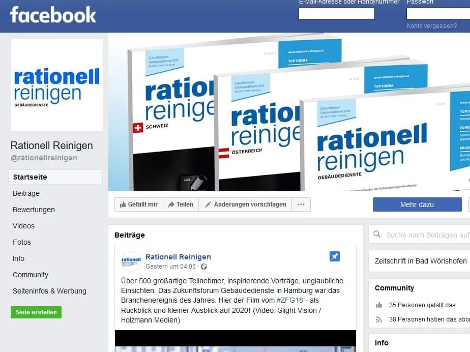 rationell reinigen auch auf Facebook