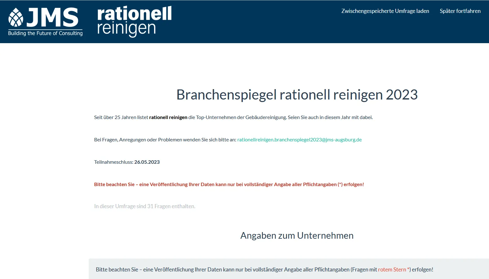Umfrage Gebäudedienste 2023: Der Countdown läuft