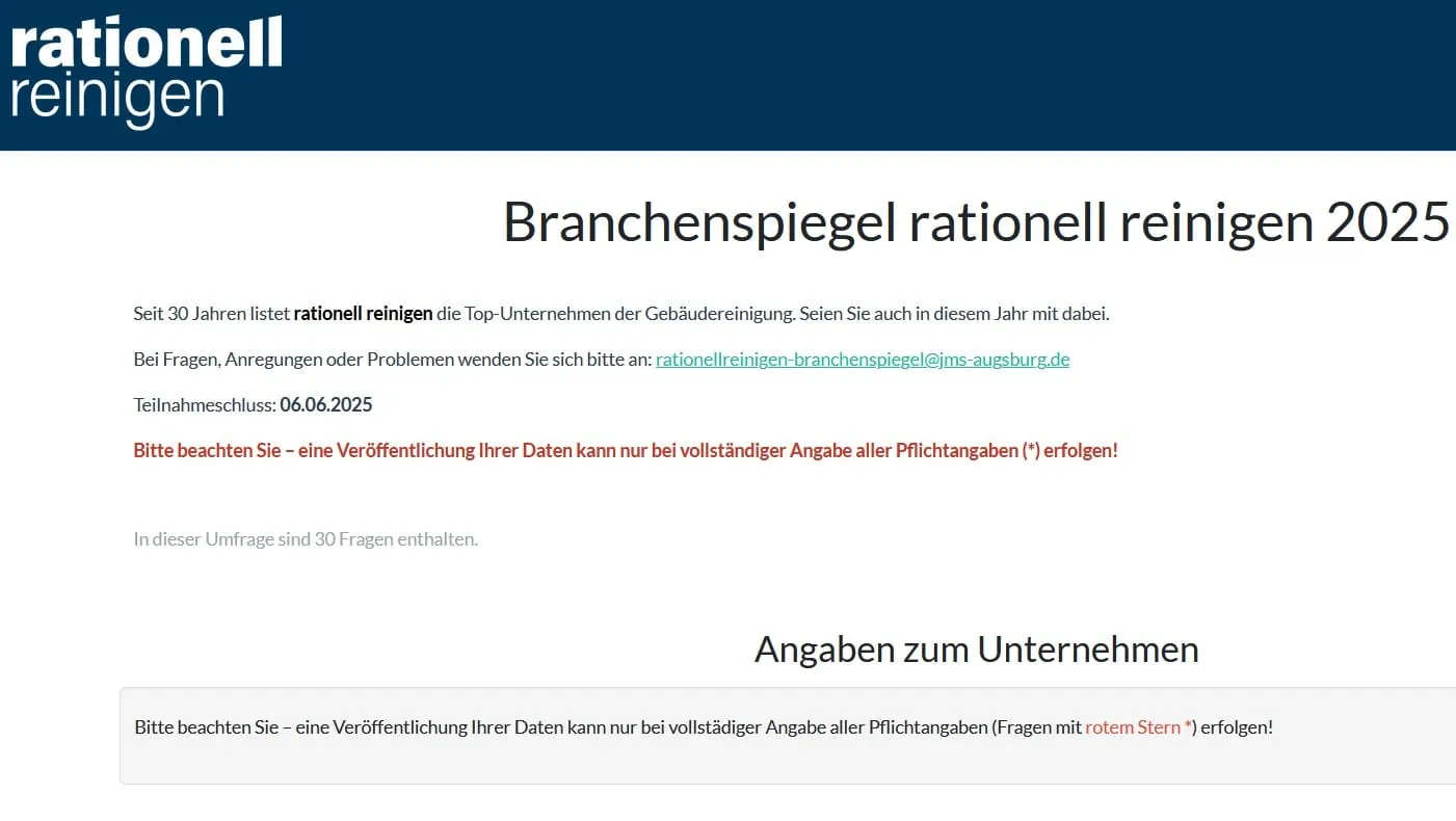 Umfrage zum Branchenspiegel Gebäudedienste 2025: Endspurt